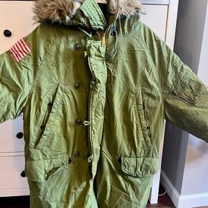 Olive Green Ralph Lauren winter coat size L lightly worn